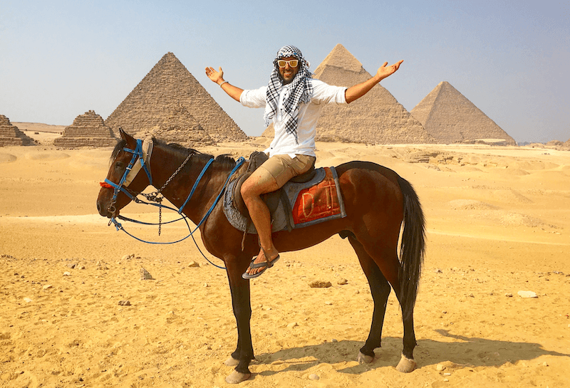 Our founder on a horse in egypt